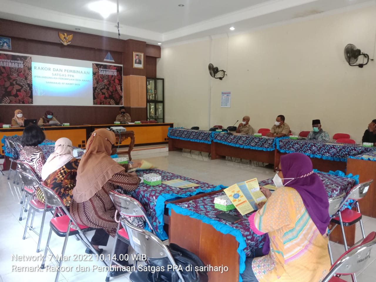 RAKOR DAN PEMBINAAN SATGAS PPA DI KALURAHAN SARIHARJO