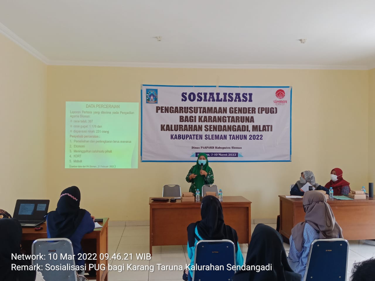 HARI KEDUA SOSIALISASI PUG BAGI KARANG TARUNA DI KALURAHAN SENDANGADI