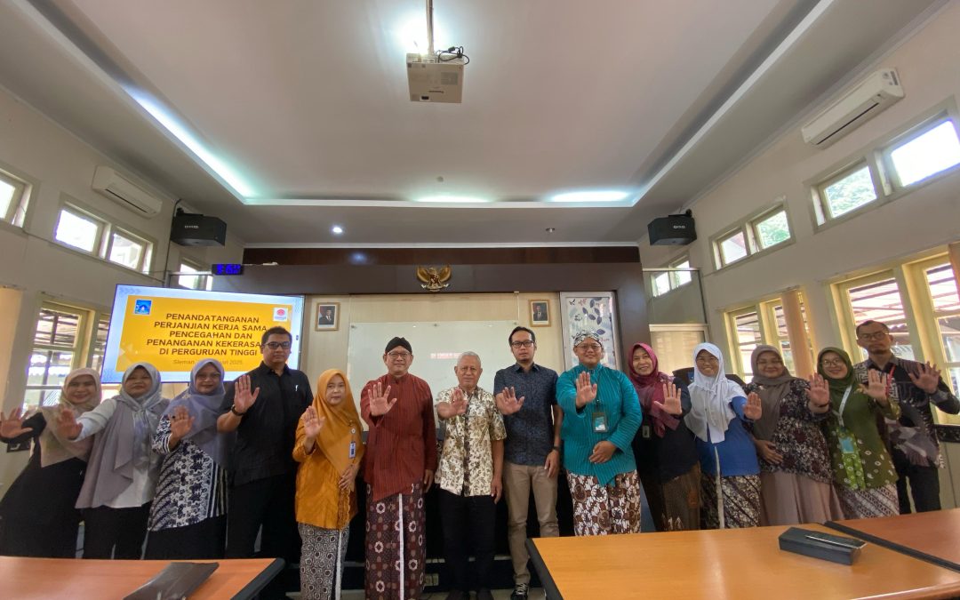 PENANDATANGANAN NASKAH PERJANJIAN KERJA SAMA PENCEGAHAN DAN PENANGANAN KEKERASAN DI KABUPATEN SLEMAN DENGAN PERGURUAN TINGGI